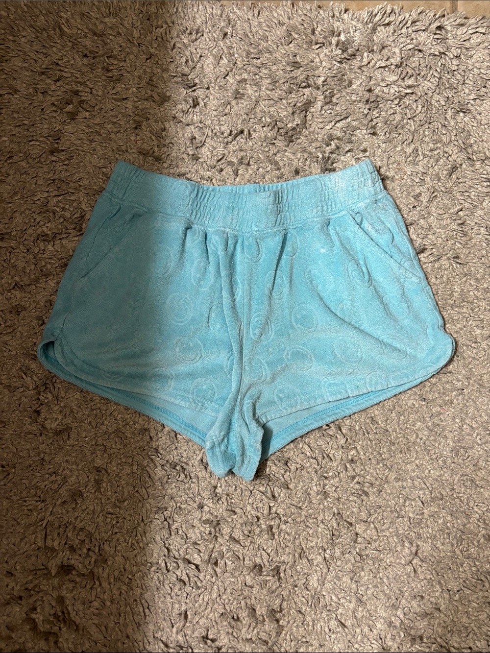 aerie light blue terry shorts